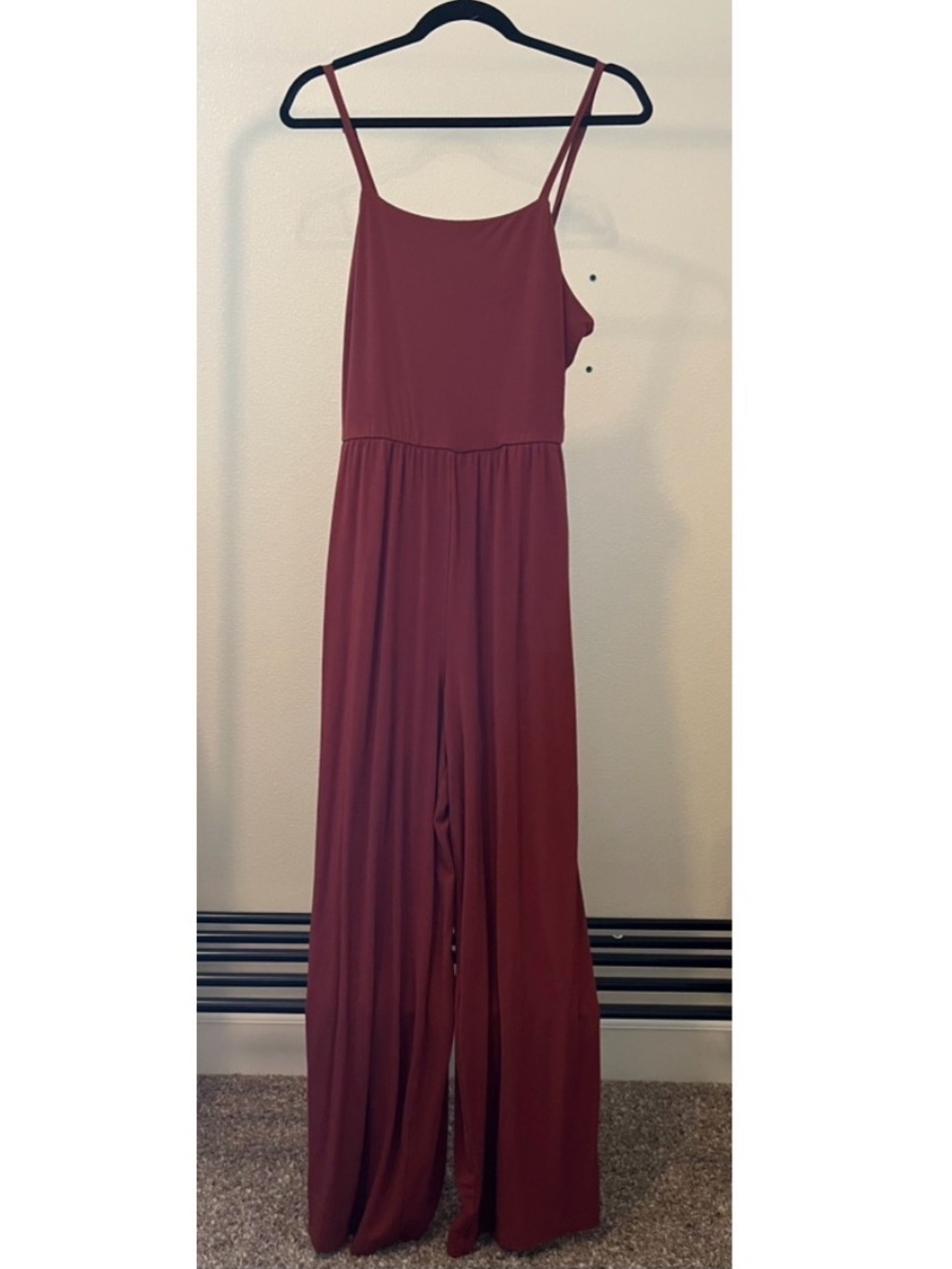 Old Navy Wide-Leg, Spaghetti-Strap Jumpsuit - Burgundy/Wine